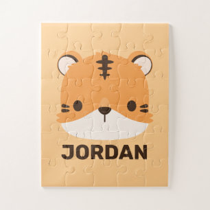 Cute Tiger with Personalized Name Jigsaw Puzzle
