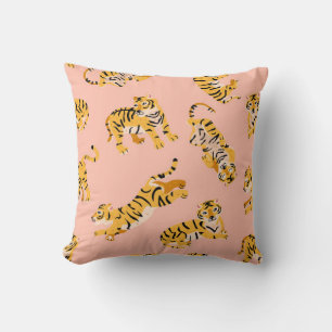 Cute tigers seamless pattern cushion