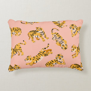 Cute tigers seamless pattern decorative cushion