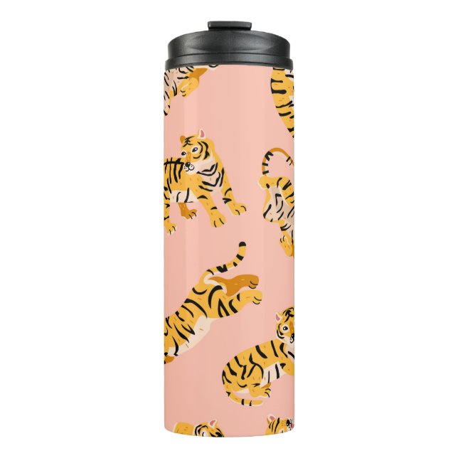 Cute tigers seamless pattern thermal tumbler (Front)