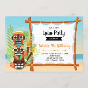 Cute tiki party invitation