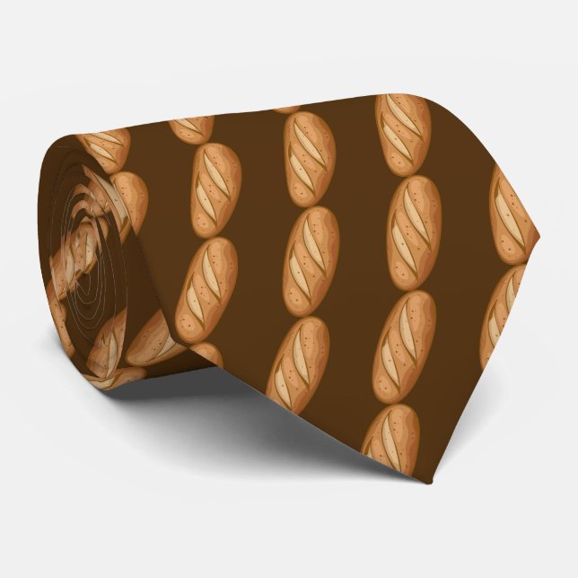 cute tiled baked bread bakery pattern tie (Rolled)