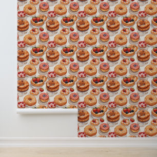 Cute tiled bakery business wallpaper