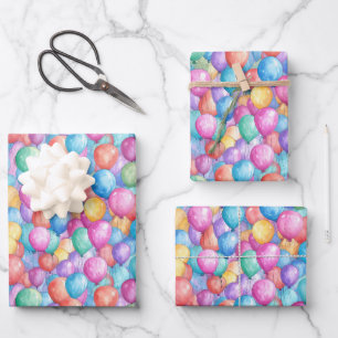 Cute tiled balloon pattern party  wrapping paper sheet
