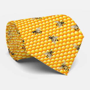 cute tiled bee lovers pattern  tie