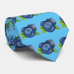 Cute tiled blueberry fruit pattern tie
