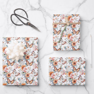cute tiled butterfly pattern  wrapping paper sheet