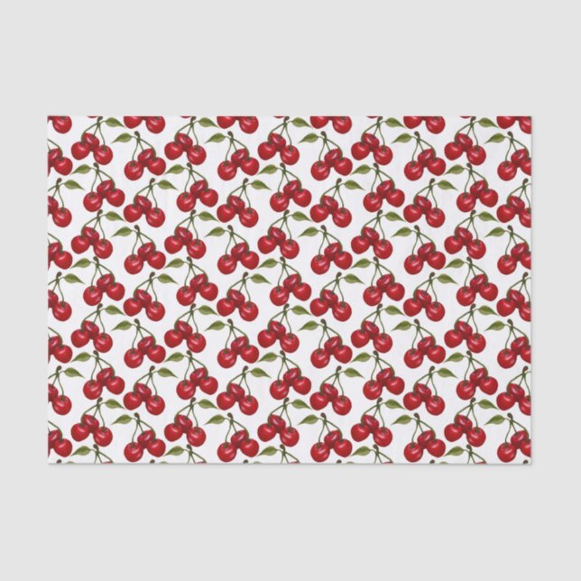 cute tiled cherry fruit pattern  tissue paper (Front)