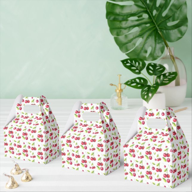 cute tiled cherry pattern fruit party favour box (Multiple)