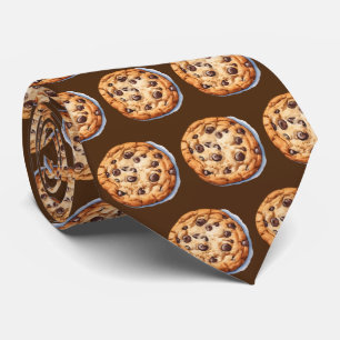 Cute tiled chocolate chip cookie pattern tie
