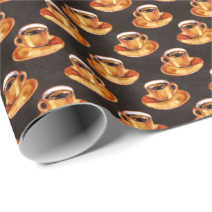 Cute tiled coffee lovers pattern party  wrapping paper