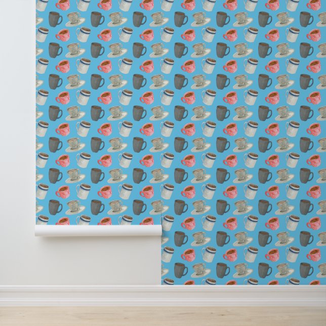 Cute tiled coffee pattern wallpaper (Application)
