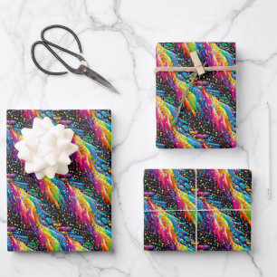 Cute tiled colourful sprinkles party  wrapping paper sheet
