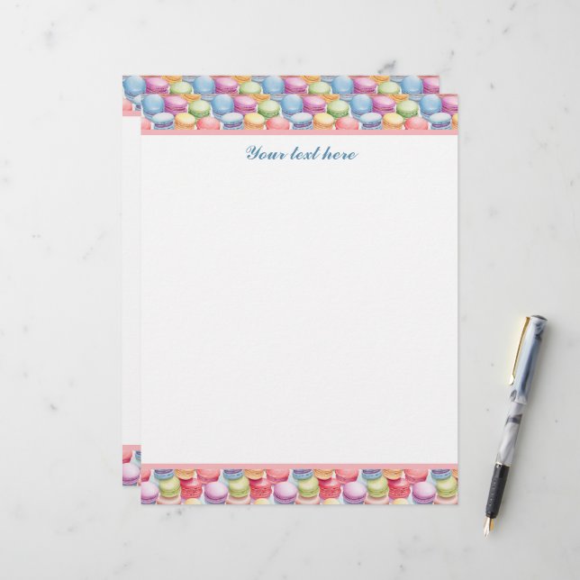 Cute tiled cookie pattern bakery  custom letterhead (Front/Back In Situ)