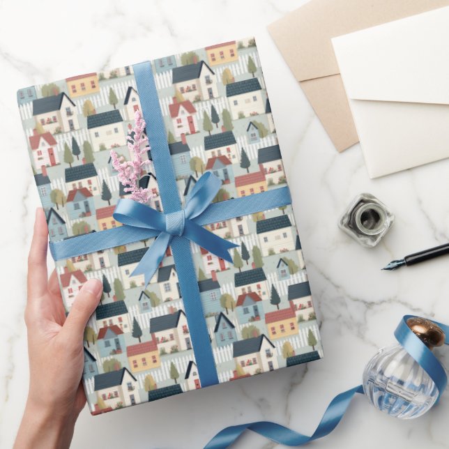 Cute tiled cottage core House warming party Wrapping Paper (Gifting)