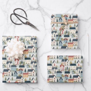 Cute tiled cottage core House warming party  Wrapping Paper Sheet