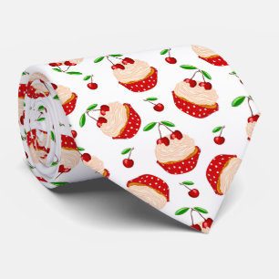 cute tiled cupcake pattern bakery  tie