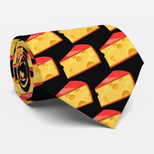 Cute tiled deli cheese pattern food tie