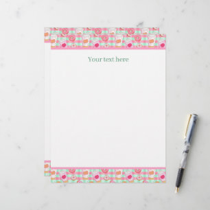 Cute tiled doughnut Shop  Custom Letterhead