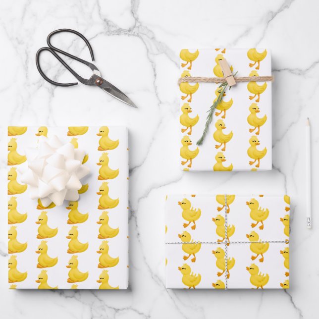 cute tiled duck party Wrapping Paper Sheets (Front)
