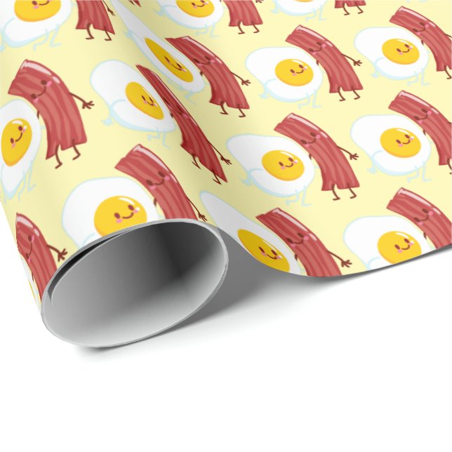 Cute tiled eggs bacon pattern wrapping paper (Roll Corner)