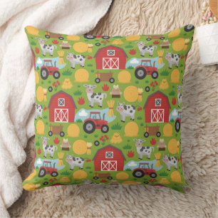 Cute tiled farm animals pattern  cushion