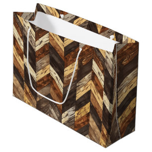 Cute tiled faux wood Country Large Gift Bag