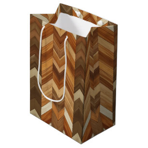 Cute tiled faux wood Country Medium Gift Bag