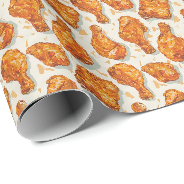 Cute tiled fried chicken pattern wrapping paper (Roll Corner)