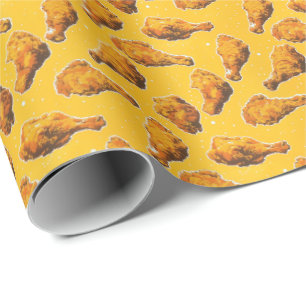 Cute tiled fried chicken pattern wrapping paper