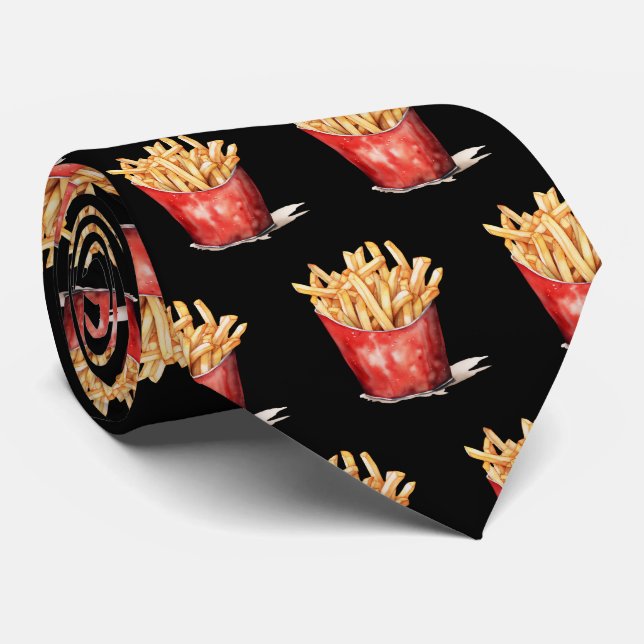 Cute tiled fries pattern tie (Rolled)
