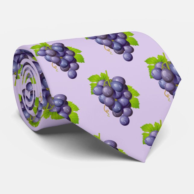 cute tiled grape tiled fruit pattern  tie (Rolled)