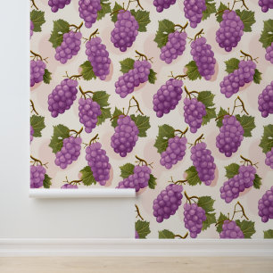 Cute tiled grapes fruit wallpaper