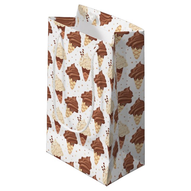 cute tiled ice cream party  small gift bag (Front Angled)