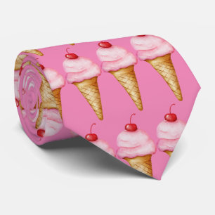 Cute tiled ice cream pattern tie