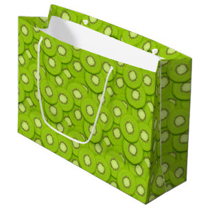 cute tiled kiwi fruit party pattern  large gift bag