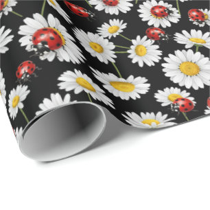Cute tiled ladybug pattern wrapping paper