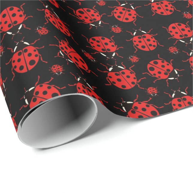 Cute tiled ladybug pattern  wrapping paper (Roll Corner)