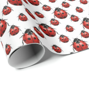 Cute tiled ladybug pattern wrapping paper