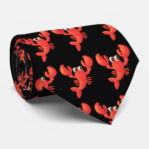 Cute tiled lobster pattern tie