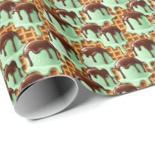 Cute tiled melting ice cream pattern  wrapping paper
