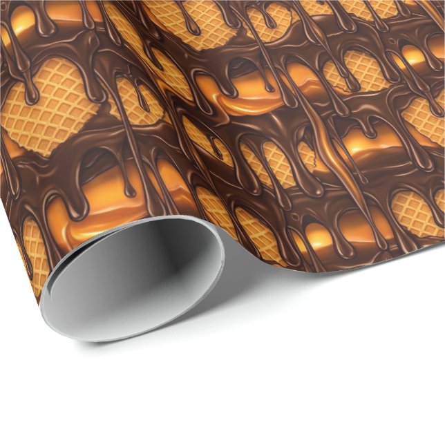 Cute tiled melting ice cream pattern  wrapping paper (Roll Corner)