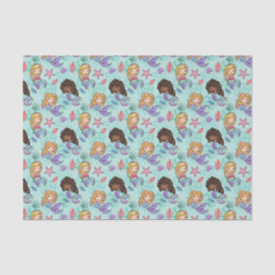 cute tiled mermaid party tissue paper