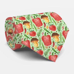 cute tiled mixed vegetable pattern tie