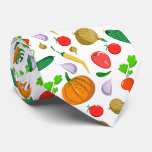 cute tiled mixed vegetable pattern tie