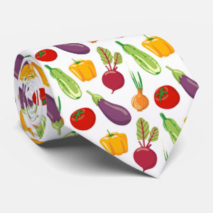 cute tiled mixed vegetable pattern tie