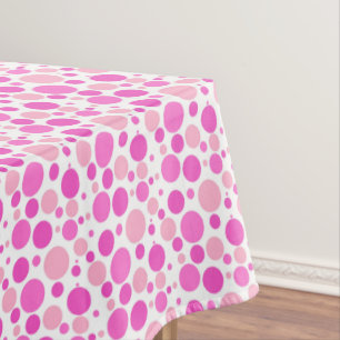 Cute tiled pink polka dots Short Tablecloth