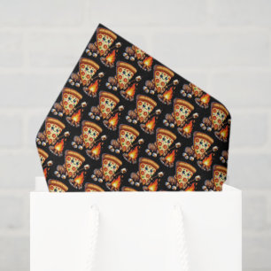 Cute tiled pizza party bonfire tiled tissue paper