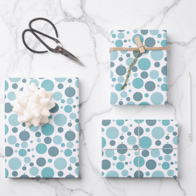 Cute tiled polka dot party Wrapping Paper Sheets (Front)
