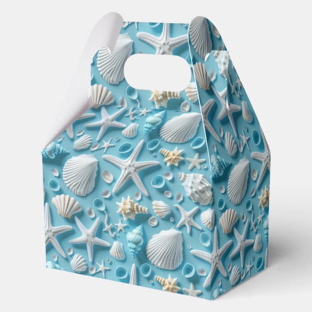 Cute tiled seashell pattern beach party  favour box (Front)